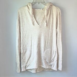 Athleta Cream Studio Split Neck Hoodie